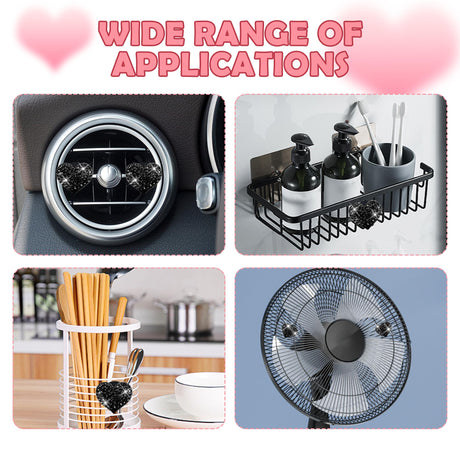 4PCS Heart-Shaped Car Vent Clips with Rhinestone,Bling Air Vent Clips Car Decorations,Premium Shiny Car Clips for Vents Accessories Interior (Black)