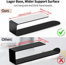 Hand Towel Holder, Self Adhesive Towel Racks for Bathroom Wall Mounted, 8 Inch Square Hand Towel Bar Stick on Wall for Kitchen Cabinet RV, Black (2 Pack)