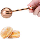 Flour Duster, One-Hand Operation, 304 Stainless Steel Powder Sugar Bowl Dusting Duster, Dusting Flour Sieve,Brown