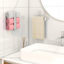 Adhesive Hand Towel Holder, 8 Inch Towel Holder for Bathroom Wall Mounted, Self Adhesive Square Stick on Towel Bar Wall for Kitchen Cabinet RV, (2 Pack)