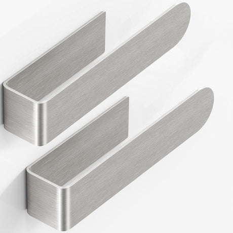 Adhesive Hand Towel Holder, 8 Inch Towel Holder for Bathroom Wall Mounted, Self Adhesive Square Stick on Towel Bar Wall for Kitchen Cabinet RV, (2 Pack)