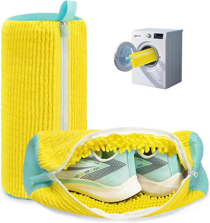 Shoe Washer Bag Laundry Shoe Bag for Washer & Dryer, Reusable 2 Pack Sneaker Cleaning Bag, 360° Deep Cleaning Machine for All Shoe Types with Self-Locking Zipper