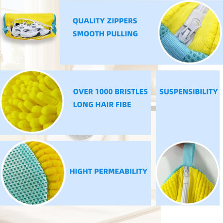 Shoe Washer Bag Laundry Shoe Bag for Washer & Dryer, Reusable 2 Pack Sneaker Cleaning Bag, 360° Deep Cleaning Machine for All Shoe Types with Self-Locking Zipper