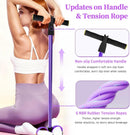 Pedal Resistance Bands with Handles, Upgrade 6-Tubes Manual Tension Training Pedal, Natural Rubber Foot Pedal Resistance Bands, Multifunction Fitness Bands for Abdomen, Waist, Arm, Leg（Purple）