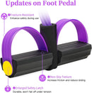 Pedal Resistance Bands with Handles, Upgrade 6-Tubes Manual Tension Training Pedal, Natural Rubber Foot Pedal Resistance Bands, Multifunction Fitness Bands for Abdomen, Waist, Arm, Leg（Purple）