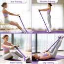 Pedal Resistance Bands with Handles, Upgrade 6-Tubes Manual Tension Training Pedal, Natural Rubber Foot Pedal Resistance Bands, Multifunction Fitness Bands for Abdomen, Waist, Arm, Leg（Purple）