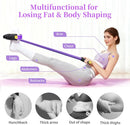 Pedal Resistance Bands with Handles, Upgrade 6-Tubes Manual Tension Training Pedal, Natural Rubber Foot Pedal Resistance Bands, Multifunction Fitness Bands for Abdomen, Waist, Arm, Leg（Purple）