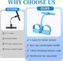 Pedal Resistance Bands with Handles, Upgrade 6-Tubes Manual Tension Training Pedal, Natural Rubber Foot Pedal Resistance Bands, Multifunction Fitness Bands for Abdomen, Waist, Arm, Leg（Blue）