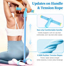 Pedal Resistance Bands with Handles, Upgrade 6-Tubes Manual Tension Training Pedal, Natural Rubber Foot Pedal Resistance Bands, Multifunction Fitness Bands for Abdomen, Waist, Arm, Leg（Blue）