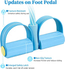 Pedal Resistance Bands with Handles, Upgrade 6-Tubes Manual Tension Training Pedal, Natural Rubber Foot Pedal Resistance Bands, Multifunction Fitness Bands for Abdomen, Waist, Arm, Leg（Blue）