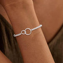 Women’s Silver Bracelet, Silver Elastic Beaded Bracelet, Handmade Ball Accent Bracelet, Elegant Silver Jewelry Gift.