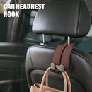 Headrest Hook for Car Seat Headrest, 2026 Wallet & Bag Hook Cute Car Wallet Holder, Double Hook Leather Car Headrest Hook Seat Back Storage Bag for Travel (Black*4)