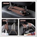 Headrest Hook for Car Seat Headrest, 2026 Wallet & Bag Hook Cute Car Wallet Holder, Double Hook Leather Car Headrest Hook Seat Back Storage Bag for Travel (Black*2)