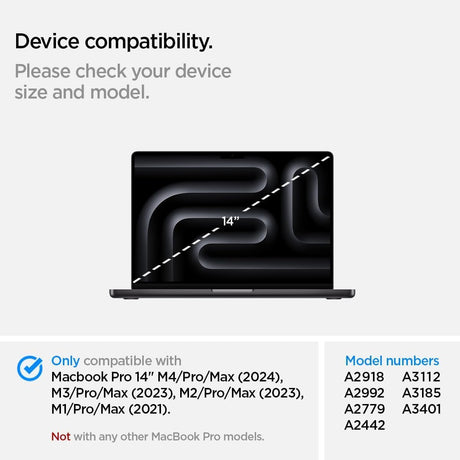 Easy On/Off Magnetic 360° Privacy Screen Filter Compatible with MacBook Pro 14 inch (2021-2026, M5, M4, M3, M2, M1, Pro,Max), Anti Glare Laptop Privacy Screen Shield with Camera Cover - UV block 90%-Model