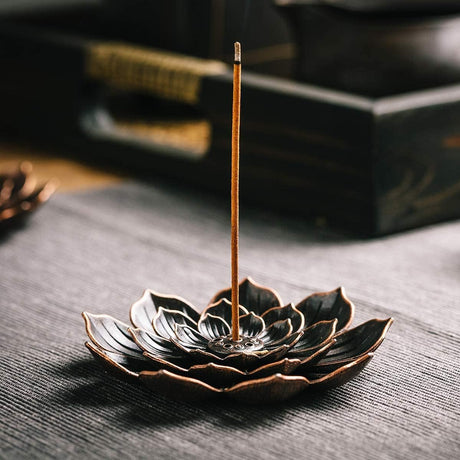 3 Pack Brass Lotus Incense Holder, Incense Sticks Burner, Incense Ash Catcher