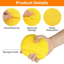 Microfiber Wax Applicator Pads, Car Wax Applicator with Finger Pocket, Buffing & Detail Polishing Foam Pads for Car Cleaning and Fine Polishing (5 inch, 6 Pack) (Yellow)