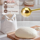 Flour Duster, One-Hand Operation, 304 Stainless Steel Powdered Sugar Bowl Duster, Dusting Flour Sieve, Gift Wrapping, Gold