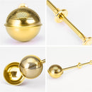 Flour Duster, One-Hand Operation, 304 Stainless Steel Powdered Sugar Bowl Duster, Dusting Flour Sieve, Gift Wrapping, Gold