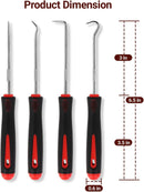 4-Piece Hook & Paddle Set, Precision Auto Paddle Tool & O-Ring Paddle Set with Comfortable Grip & Anti-Slip Shaft for Oil Seal, Gasket Removal, Electronic Repair