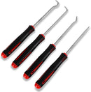 4-Piece Hook & Paddle Set, Precision Auto Paddle Tool & O-Ring Paddle Set with Comfortable Grip & Anti-Slip Shaft for Oil Seal, Gasket Removal, Electronic Repair