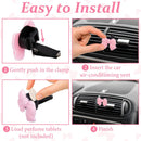 6pcs Pink Bow Car Vent Clamp, Cute Air Freshener Clamp, Pink Bow Auto Accessories, Coquette Air Air Conditioning Vent Decoration, Indoor Girl Car Accessories for Women Car Truck Suv