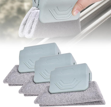 Magic Window Track Cleaner, 2026 Upgraded Handheld Cleaning Brush Set for Window Sliding Slots, Tile Grout Lines, Shutter Slats, Car AC Vents, and Narrow Clearances (Grey 3-Piece Set)