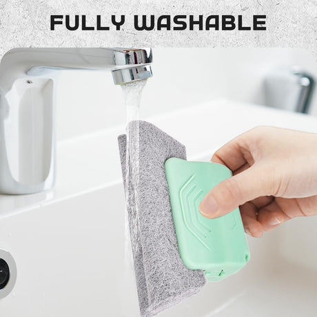Magic Window Track Cleaner, 2026 Upgraded Handheld Cleaning Brush Set for Window Sliding Slots, Tile Grout Lines, Shutter Slats, Car AC Vents, and Narrow Clearances (Grey 3-Piece Set)