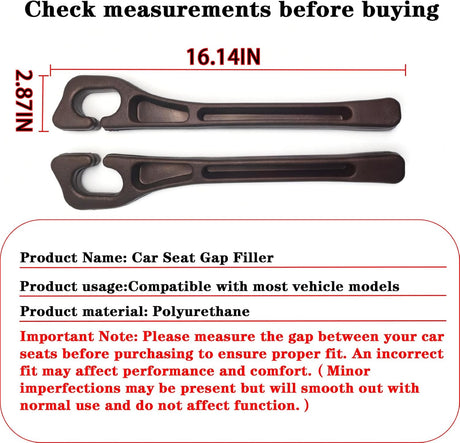 Car Seat Gap Fill Organizer 2 Pcs - No Drop Seat Guard, General Automotive Seat Crevice Filler, Durable Non-Slip Material, Easy Installation in 10 Seconds, for Cars, Trucks & Off-Road Vehicles (Brown)