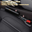 Car Seat Crevice Fill Organizer 2 pcs - No Drop Seat Guard, General Automotive Seat Crevice Filler, Durable Non-Slip Material, Easy Installation in 10 Seconds, for Cars, Trucks & SUVs (Black)