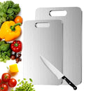 Titanium Cutting Board for Kitchen, Food-Grade 304 Stainless Steel Cutting Board, Suitable for Meat, Fruits and Vegetables (15.1 × 11 inches and 13.4 × 9 inches)