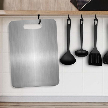 Titanium Cutting Board for Kitchen, Food-Grade 304 Stainless Steel Cutting Board, Suitable for Meat, Fruits and Vegetables (15.1 × 11 inches and 13.4 × 9 inches)