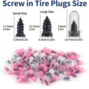 30 PCS Tire Repair Screws, Vacuum Tire Plug Kit Spiral Rubber Nails, Tire Plug Screw Type Quick Tool Spin Tire Plug, Car, Truck, Motorcycle Tire Puncture Repair