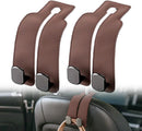 Headrest Hook for Car Car Seat Headrest, 2026 Wallet & Bag Hook Cute Car Wallet Holder, Double Hook Leather Car Headrest Hook Seat Back Storage Bag for Travel (Brown -2)