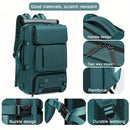 18.1-inch Easy-Travel Bag (46×30×16 cm): Four carrying modes in one bag, with independent shoe compartment and freely switchable hidden shoulder straps.(Army green）