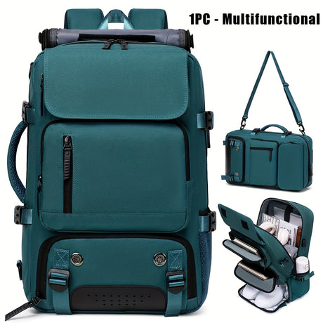 18.1-inch Easy-Travel Bag (46×30×16 cm): Four carrying modes in one bag, with independent shoe compartment and freely switchable hidden shoulder straps.(Army green）