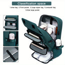 18.1-inch Easy-Travel Bag (46×30×16 cm): Four carrying modes in one bag, with independent shoe compartment and freely switchable hidden shoulder straps.(Army green）