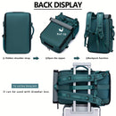 18.1-inch Easy-Travel Bag (46×30×16 cm): Four carrying modes in one bag, with independent shoe compartment and freely switchable hidden shoulder straps.(Army green）