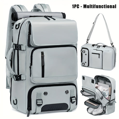 18.1-inch Easy-Travel Bag (46×30×16 cm): Four carrying modes in one bag, with independent shoe compartment and freely switchable hidden shoulder straps.(Army green）