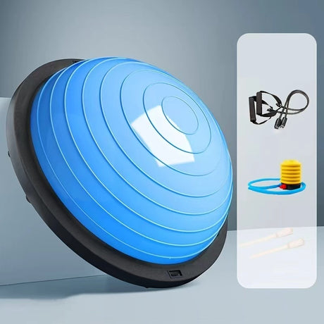 Hemisphere Trainer – Portable Inflatable Balance Trainer, specifically designed for core training, yoga, rehabilitation, and Pilates, equipped with a stable base. Suitable for home gyms, fitness centers, and physical conditioning.（BLUE）