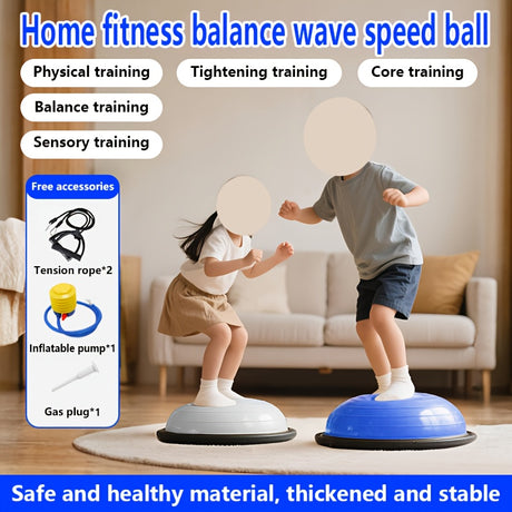 Hemisphere Trainer – Portable Inflatable Balance Trainer, specifically designed for core training, yoga, rehabilitation, and Pilates, equipped with a stable base. Suitable for home gyms, fitness centers, and physical conditioning.（BLUE）