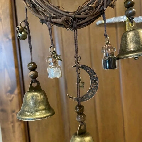 Bell Door Handle Protector Pendant, Vine-style Wind Chime, Witch Prayer Crystal Wind Chime, Home Decor