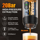 Upgraded Portable Coffee Maker with Temperature and Power Display, USB-C Charging, Self-Heating & Cold Brew Functions, Compatible with Coffee Capsules/Ground Coffee. Perfect Espresso Machine for Home, Office, Travel, RV, (white)