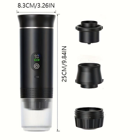 Upgraded Portable Coffee Maker with Temperature and Power Display, USB-C Charging, Self-Heating & Cold Brew Functions, Compatible with Coffee Capsules/Ground Coffee. Perfect Espresso Machine for Home, Office, Travel, RV, (white)