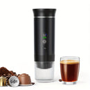 Upgraded Portable Coffee Maker with Temperature and Power Display, USB-C Charging, Self-Heating & Cold Brew Functions, Compatible with Coffee Capsules/Ground Coffee. Perfect Espresso Machine for Home, Office, Travel, RV, (white)
