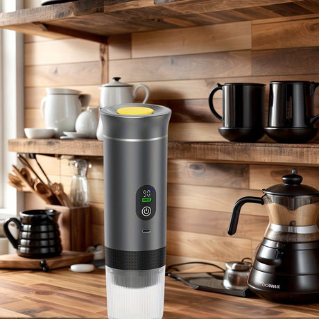 Upgraded Portable Coffee Maker with Temperature and Power Display, USB-C Charging, Self-Heating & Cold Brew Functions, Compatible with Coffee Capsules/Ground Coffee. Perfect Espresso Machine for Home, Office, Travel, RV, (white)