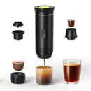 Upgraded Portable Coffee Maker with Temperature and Power Display, USB-C Charging, Self-Heating & Cold Brew Functions, Compatible with Coffee Capsules/Ground Coffee. Perfect Espresso Machine for Home, Office, Travel, RV, (white)