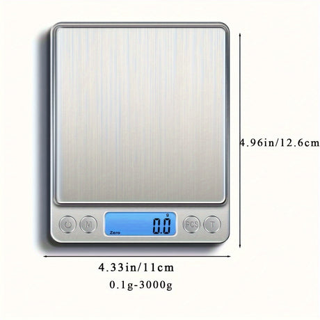 Food Scale, Kitchen Scale — Digital Weight Display in Grams and Ounces, High-Precision Electronic Scale.3000G/0.1G