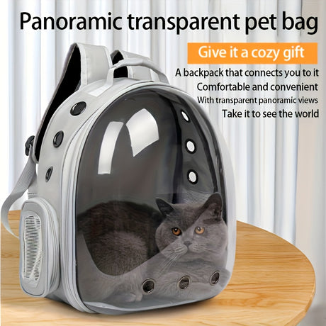 (GREEN)Replacement Transparent Pet Backpack with Zipper Closure - Heavy-Duty Structure, Ventilated and Padded Lining - Portable Travel Carrier for Cats, Small Dogs, Airplanes, Trains, Cars - Safe and Comfortable Carrier Backpack for Busy Pet Owners - Idea