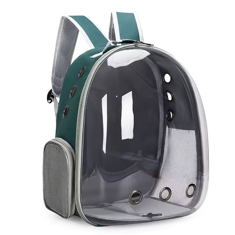 (BLUE)Replacement Transparent Pet Backpack with Zipper Closure - Heavy-Duty Structure, Ventilated and Padded Lining - Portable Travel Carrier for Cats, Small Dogs, Airplanes, Trains, Cars - Safe and Comfortable Carrier Backpack for Busy Pet Owners - Ideal