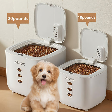 10LB Sealed Pet Food Storage Container | Heavy-Duty Square PP Dispenser with Flip Lid, Easy to Clean, Suitable for Kitchen Pantry